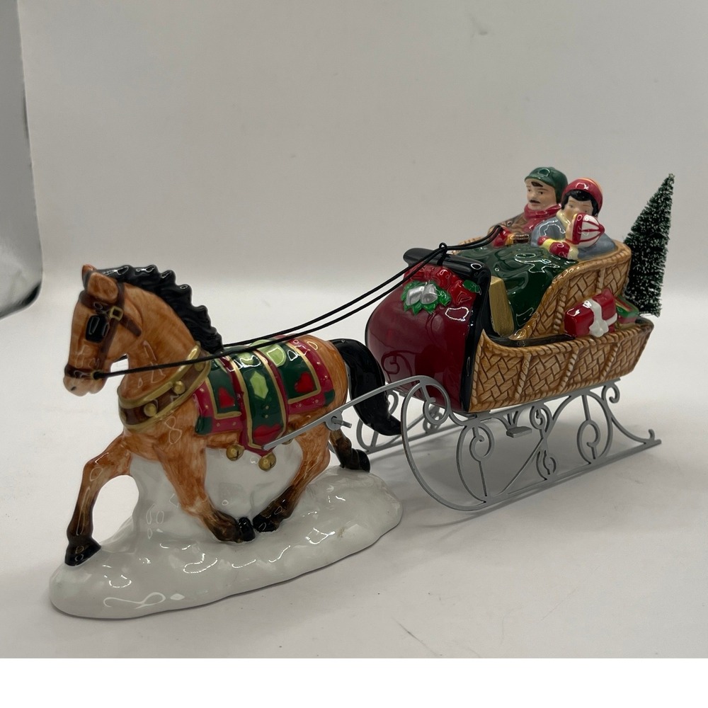 Department 56 Snow Village A Holiday Sleigh Ride Together 54921 Horse Sleigh